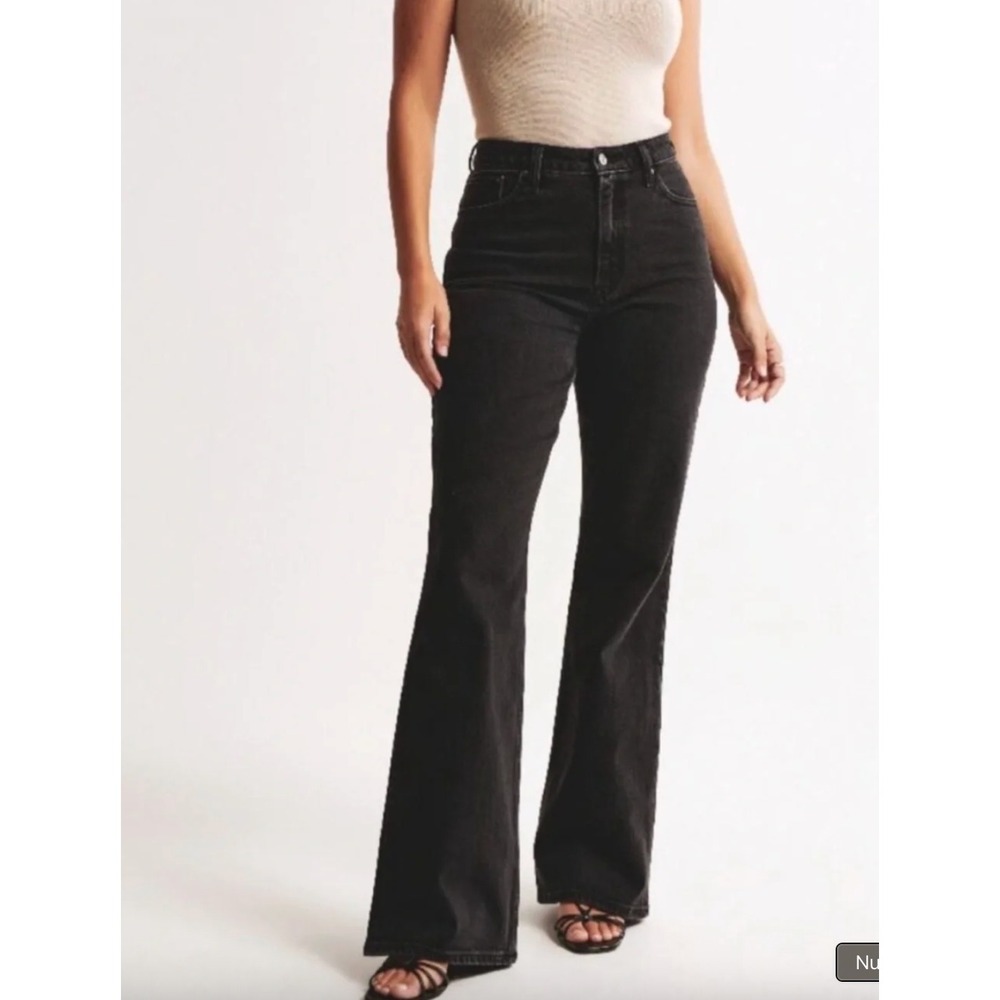Abercrombie & Fitch Womens The Vintage Flare High Rise Jean Size 25/0 Black